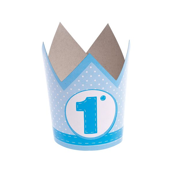 Corona In Carta Primo Compleanno Azzurro