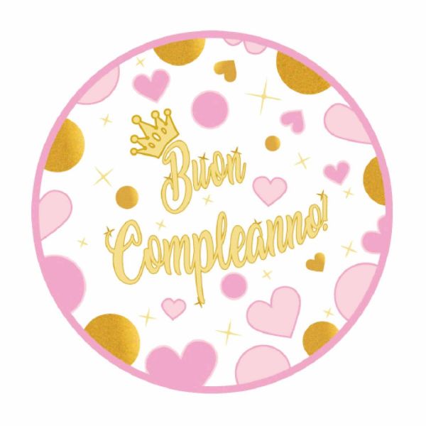 20 Etichette Adesive Buon Compleanno 21 X 5 Cm