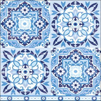 Tovaglioli Ambiente Tiles blue 33 x 33 cm