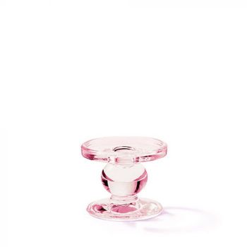 Portacandela in vetro piccolo rosa 9 x 7 cm