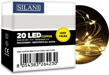 Kit 20 Led copper light luce calda per esterni