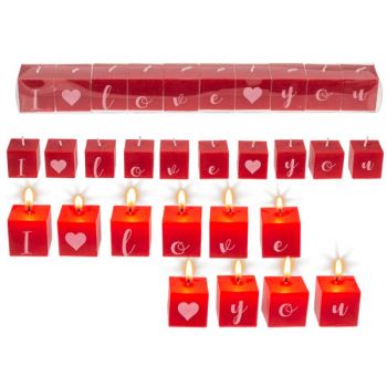 Kit 10 Candele Scritta I Love You Con Cuore 3 Cm