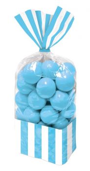 Sacchetti per Confetti a RIghe Azzurre 27.3 x 8.3 cm - 10 pz 