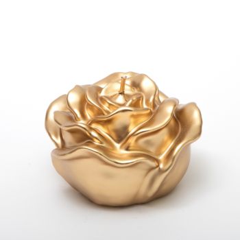 Candela a forma di rosa in oro 6 x 5 cm