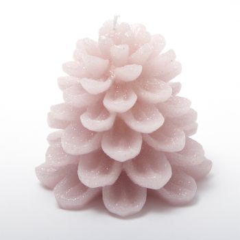 Candela a forma di pigna 12 x 12 x 12 cm rosa