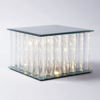 Alzata Kristal Specchio Led 20 X 20 X 10 Cm