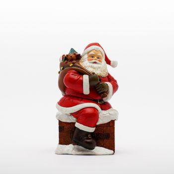 Babbo Natale Su Camino 10 x 11 x 18 cm