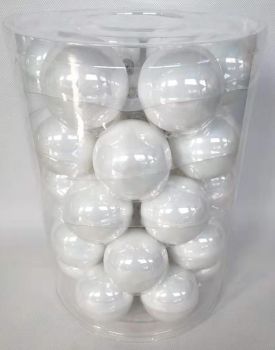 Box 30 sfere vetro 6 cm bianco