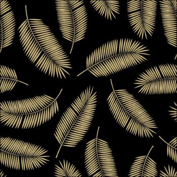 20 Tovaglioli 33 X 33 Palm Leaves Gold/black