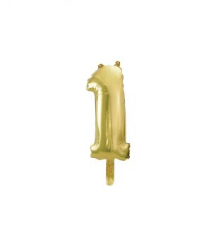 Pallone Mylar N 1 Champagne con valvola 14 Pollici 35 Cm