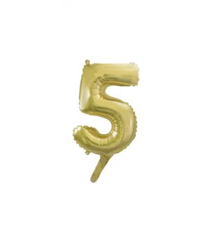Pallone Mylar N 5 Champagne con valvola 14 Pollici 35 Cm