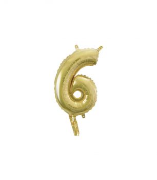 Pallone Mylar N 6 Champagne con valvola 14 Pollici 35 Cm