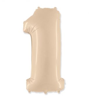 Pallone Mylar N 1 Crema 40 Pollici 101 Cm