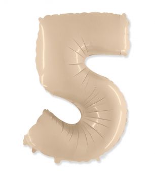 Pallone Mylar N 5 Crema 40 Pollici 101 Cm