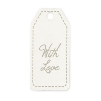 Targhetta with love tortora 4.5 x 2.5 cm