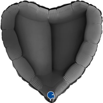 Pallone mylar cuore 46 cm nero