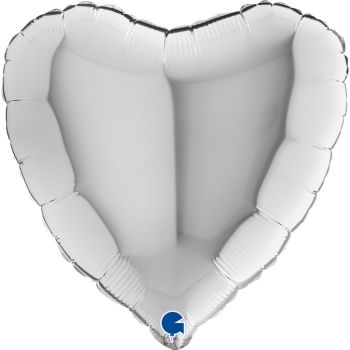 Pallone mylar cuore 46 cm argento