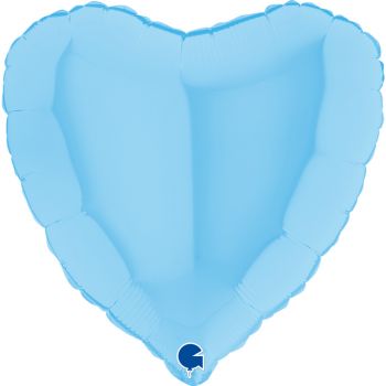 Pallone a forma di cuore 46 cm azzurro