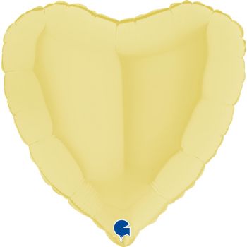 Pallone mylar cuore 46 cm giallo matto