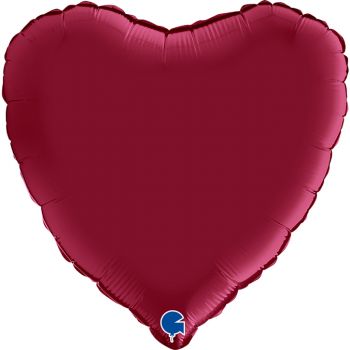 Pallone mylar cuore 46 cm rosso ciliegia satin