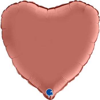 Pallone mylar cuore 46 cm rose gold satin