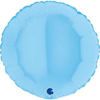 Pallone mylar tondo 46 cm azzurro matto