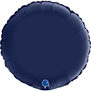 Pallone mylar tondo 46 cm blu satin