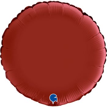 Pallone mylar tondo 46 cm rosso rubino satin