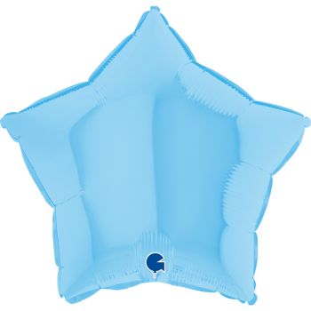 Pallone stella 46 cm azzurro matto