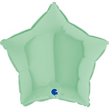 Pallone mylar stella 46 cm verde chiaro matto