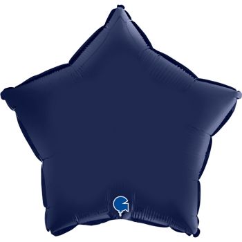 Pallone mylar stella 46 cm blu satin