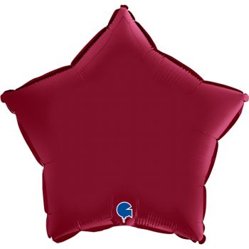 Pallone mylar stella 46 cm rosso ciliegia satin