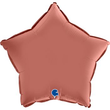 Pallone mylar stella 46 cm rose gold satin