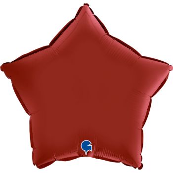 Pallone mylar stella 46 cm rosso rubino satin