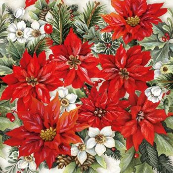 20 Tovaglioli Ambiente 33 x 33 Poinsettia All Over