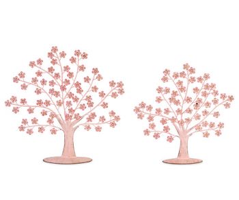 Set 2 Alberi Fiorellini Rosa H 325 / 380 mm