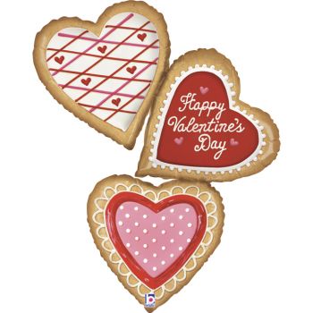 Mylar Valentine cookies 112 cm