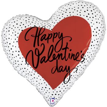 Pallone mylar valentine dots heart 89 cm