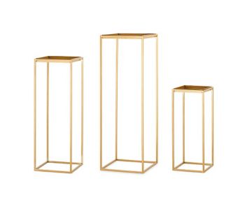 Set 3 Alzate Quadrate Oro 220 x 220 x 550 300 x 300 x 90 mm