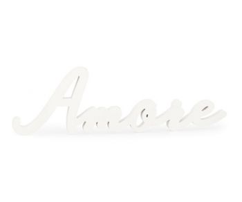 Scritta AMORE in legno bianco 55.5 x 2.5 x 17 cm