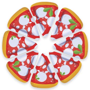 Piatti Pizza Party 19 x 25 cm - 8 pz 