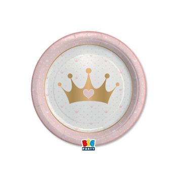8 Piatti princess crown 18 cm