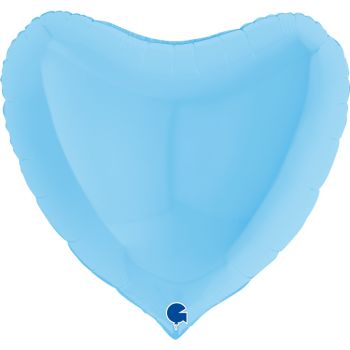 Pallone mylar cuore 91 cm azzurro matto
