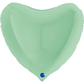 Pallone mylar cuore 91 cm verde chiaro matto