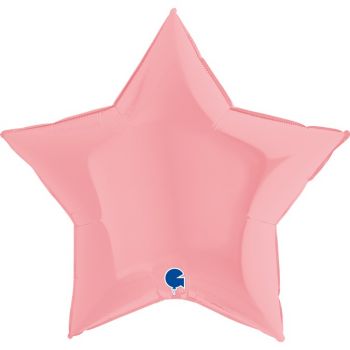 Pallone mylar stella 91 cm rosa matto