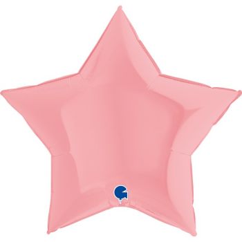 Pallone mylar stella 91 cm rosa matto