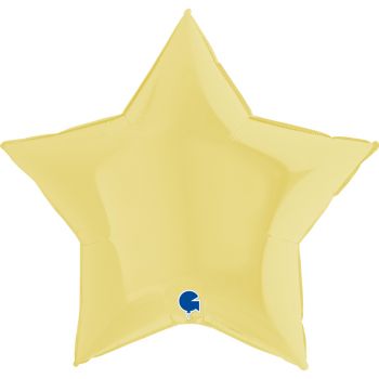 Pallone mylar stella 91 cm giallo matto