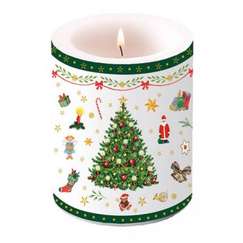 Candela Grande Christmas Evergreen 10 X 12 Cm