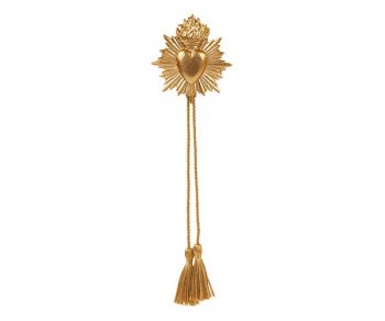 Cuore Votivo Con Nappe Appese Oro 75 X 340 Mm