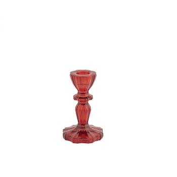 Candelabro In Vetro 7 X 10.7 cm Rosso